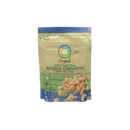 Full Circle Organic Dry Roasted Whole Cashews Salted 6 OZ