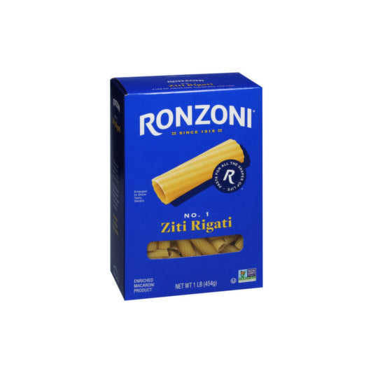 Ronzoni Ziti Rigati Pasta 1 lb.