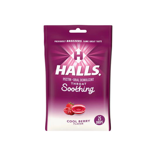 Halls Cough + Throat Relief Drops Cool Berry