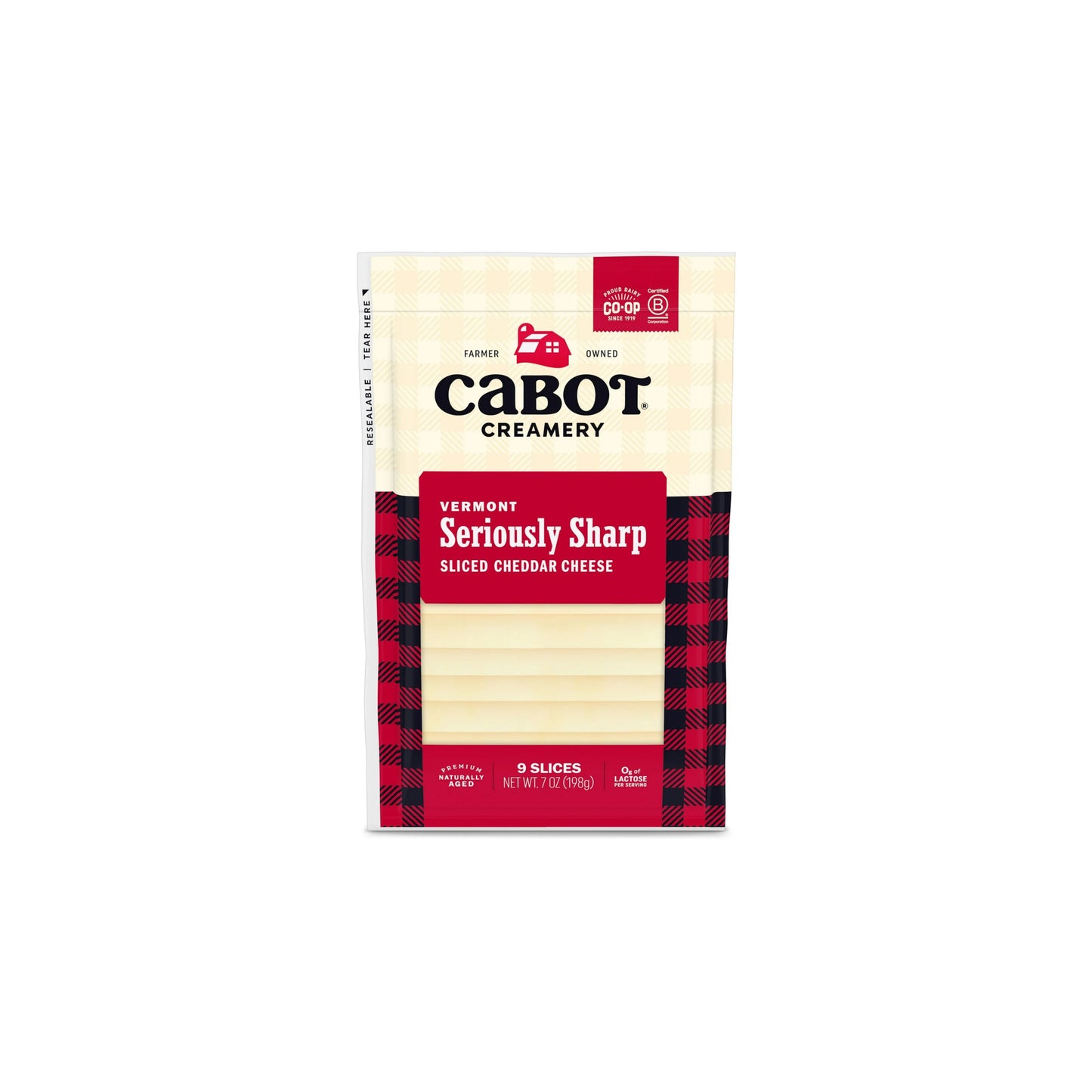 Cabot Seriously Sharp Cheddar Cheese Slices (9 Slices)