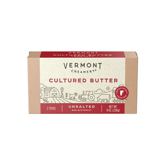 Vermont Creamery Unsalted Cultured Butter 2 Sticks