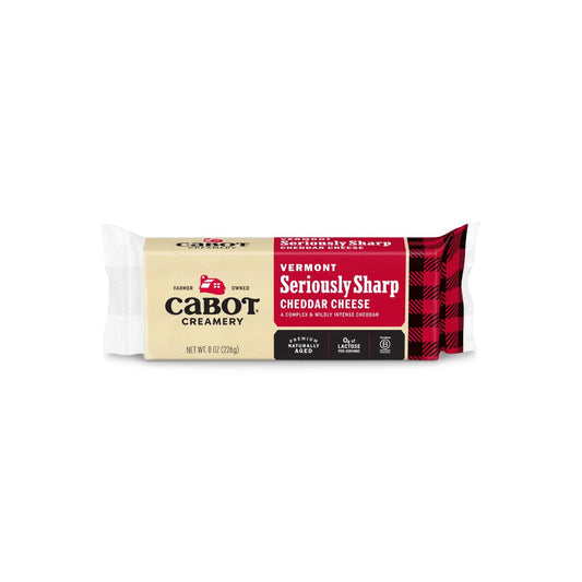 Cabot Vermont Seriously Sharp Cheddar Cheese 8 OZ Block