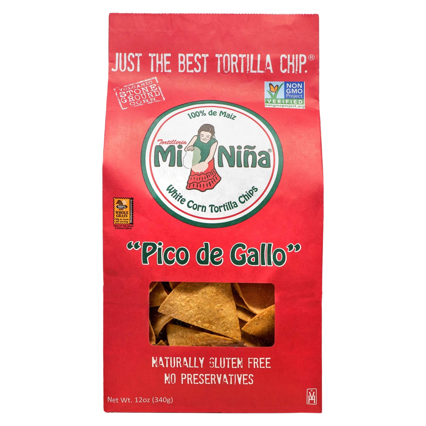 Mi Nina Pico De Gallo Tortilla Chip 12oz. Bag