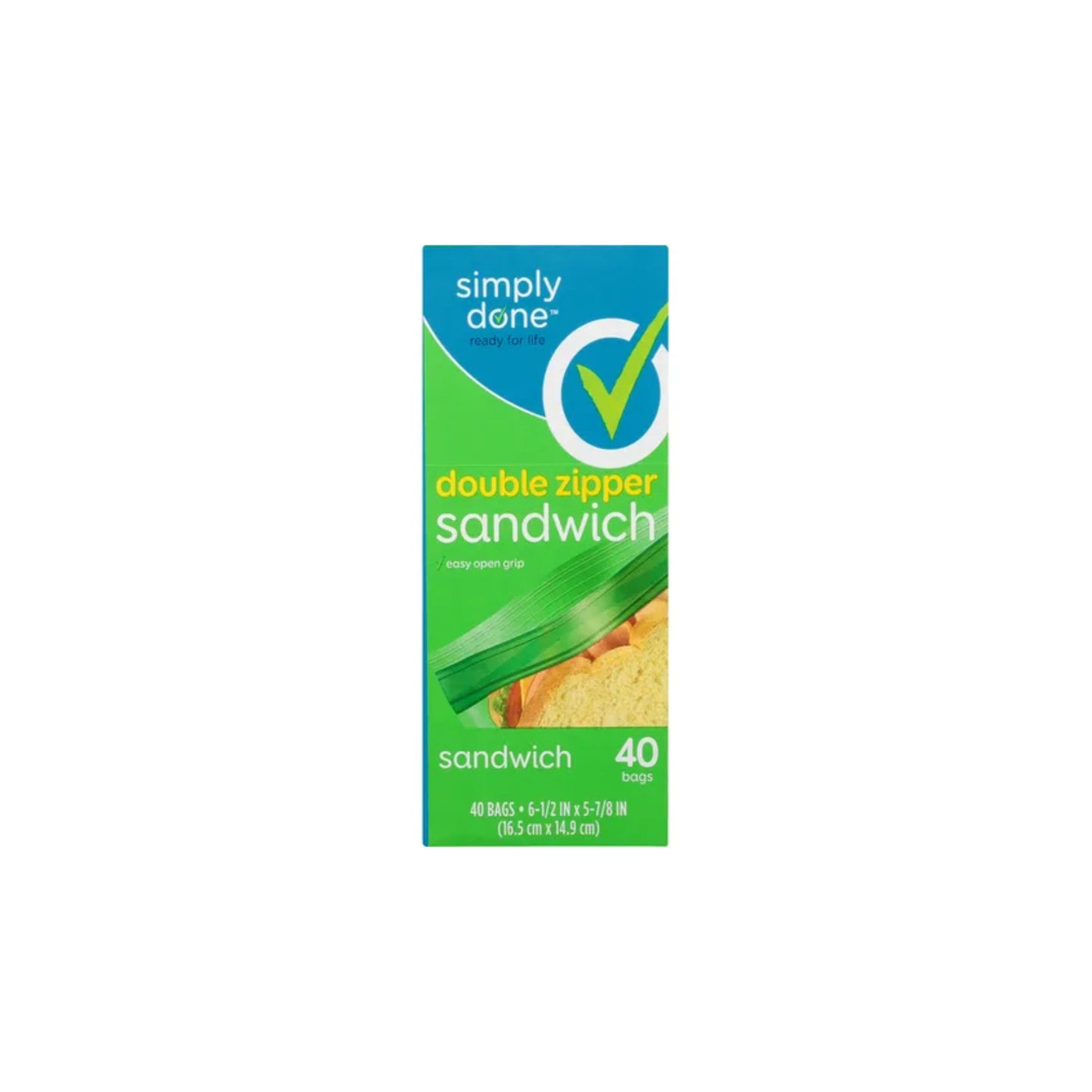 Simply Done Double Zipper Sandwich 40 Bags